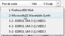 Ports de sorties disponibles