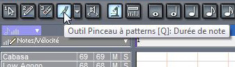 sélection de l'outil Pinceau à patterns