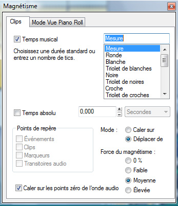 options de Magnétisme