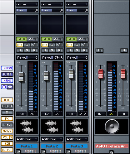 vue Console de mixage